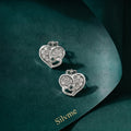 Entwined Double-Heart Stone-Set Stud Earrings, additional product view 4