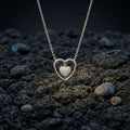 Silvme Double Heart Pendant Necklace with its softly polished 925 silver surface, ideal for daily wear