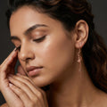 Rose Gold Floating Star Dangle Earrings, additional product view 5