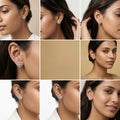 Diamond-Shaped Frame Stone-Set Stud Earrings, additional product view 6