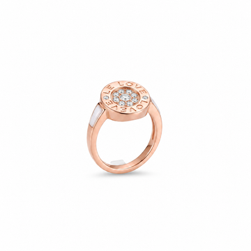 925 Sterling Silver Rose Gold Love Stone Ring