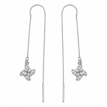 Silvme 925 Sterling Silver Butterfly Threader Threader Earrings for Women & Girls | Cubic Zirconia Jewellery | Gift for Girlfriend