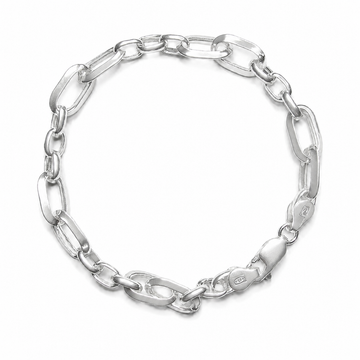 925 Sterling Silver Men's Paperclip Link Chain Bracelet (22 cm)