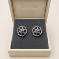 Open-Petal Camellia Stone-Set Stud Earrings, additional product view 5