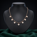 Rose Gold design detail on the Silvme Rose Gold Heart Dangle Pendant Necklace, crafted in polished 925 sterling silver, view 2