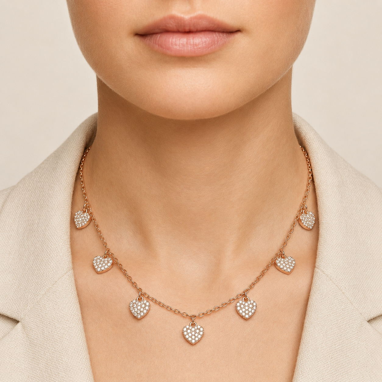 925 sterling silver Rose Gold Heart Dangle Pendant Necklace by Silvme with 925 sterling silver 925 purity