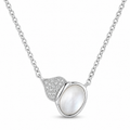 Silvme Pure 925 Sterling Silver Pearl Wing Pendant Necklace for Women & Girls