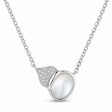 Silvme Pearl Wing Pendant Necklace in 925 sterling silver, jewellery for women, minimal modern styling
