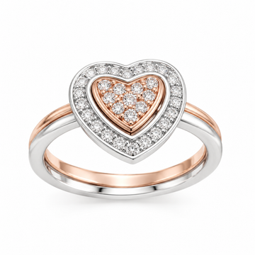 Silvme 925 Sterling Silver Heart Diamond Ring for Women