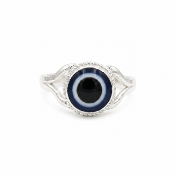Silvme 925 Sterling Silver Dainty Evil Eye Ring for Women