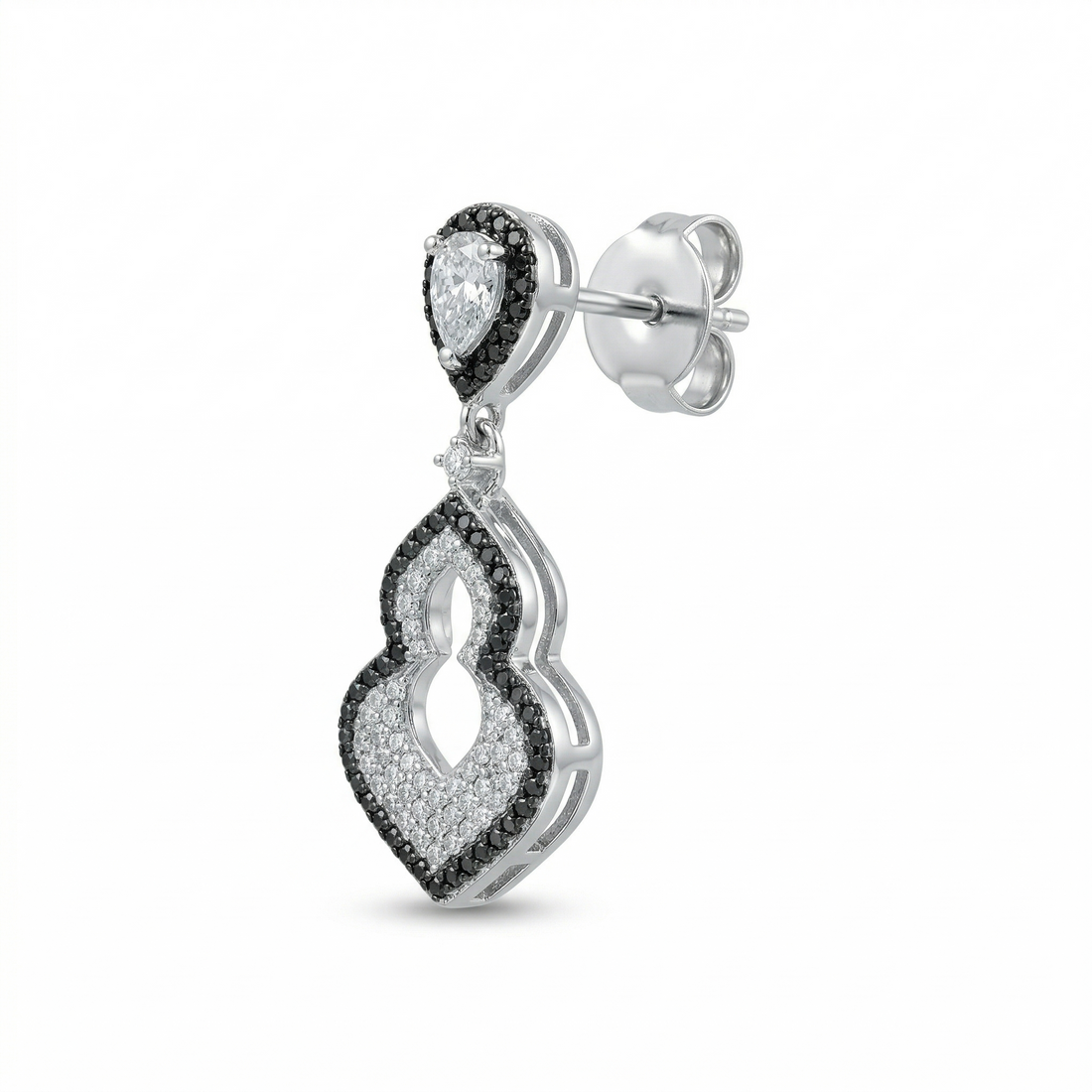 925 Sterling Silver Art Deco Trellis Chandelier Drop Earrings