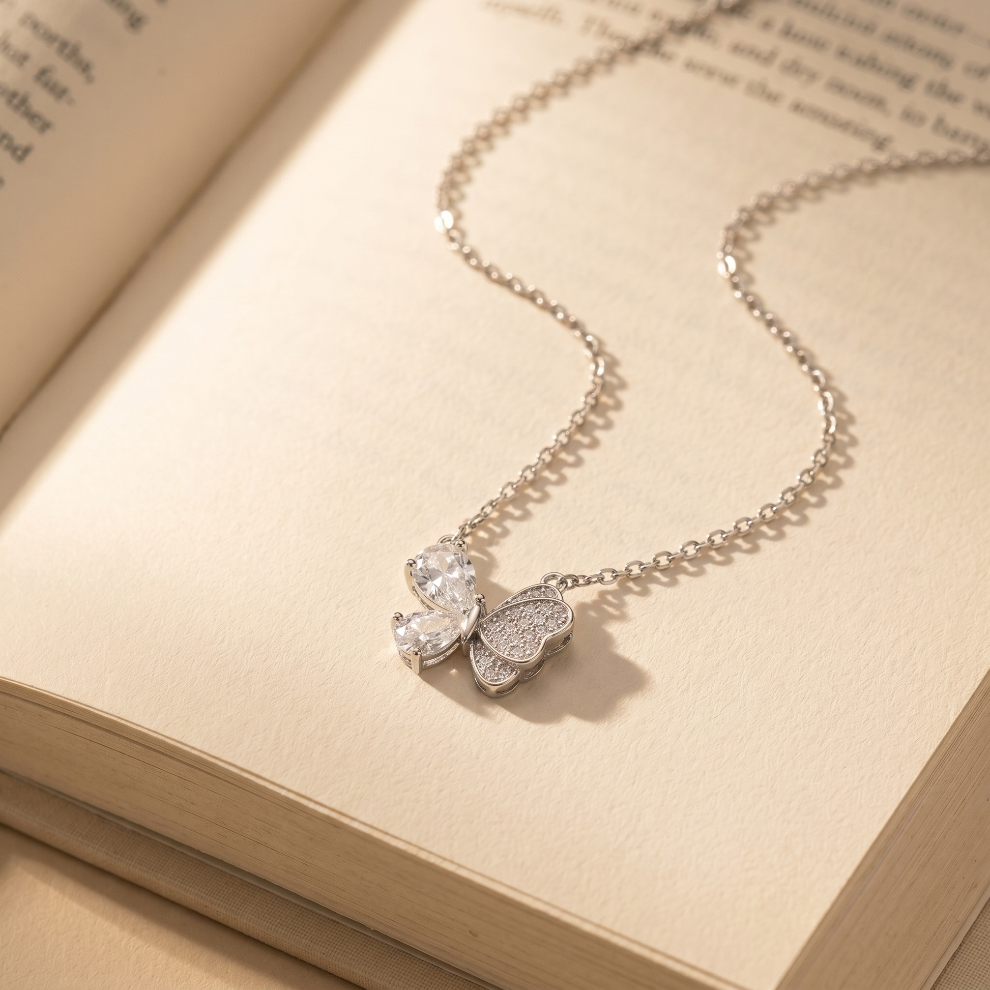 A giftable 925 sterling silver chain pendant â€“ the Silvme Sparkling Butterfly Pendant Necklace