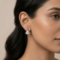 Planet & Star Drop Earrings with Stone-Set, close-up detail, view 5