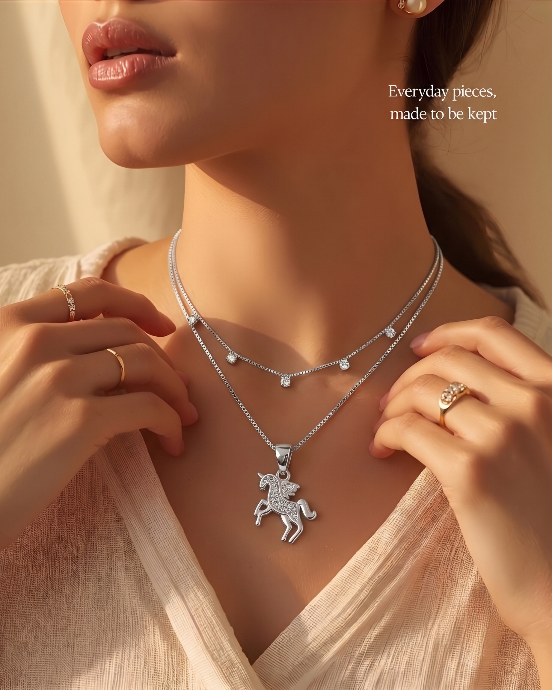 A giftable 925 silver silver pendant â€“ the Silvme Unicorn Dreams Pendant, luxury silver design