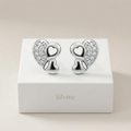 Double-Heart Stud Earrings, additional product view 5