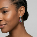 Confetti Cascade Multicolour Stone-Set Chandelier Earrings, additional product view 4