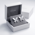 Butterfly Stone-Set Stud Earrings, additional product view 4