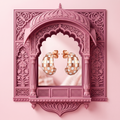 Rose-Gold-Tone Checkerboard Hoop Earrings, additional product view 3