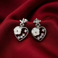 Heart Flower Drop Earrings, additional product view 4
