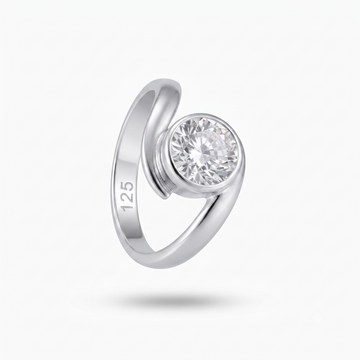 Silvme 925 Sterling Silver Round Solitaire Ring for Women