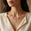 Smooth polished silver surface of the Silvme Rose Gold Layered Star Pendant Necklace, premium 925 sterling silver