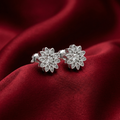 Petal Cluster Micro-PavÃ© Stone-Set Stud Earrings, alternate angle