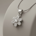 925 sterling silver 925 purity on the Silvme Bloom Pendant in 925 silver, refined silver accessory, minimal modern styling