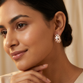 Rose-Gold-Tone Checkerboard Hoop Earrings, additional product view 5