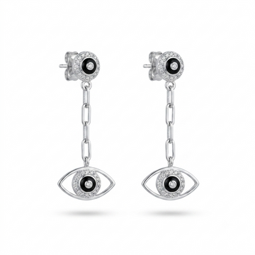 Evil Eye Stone-Set Drop Earrings, front product view