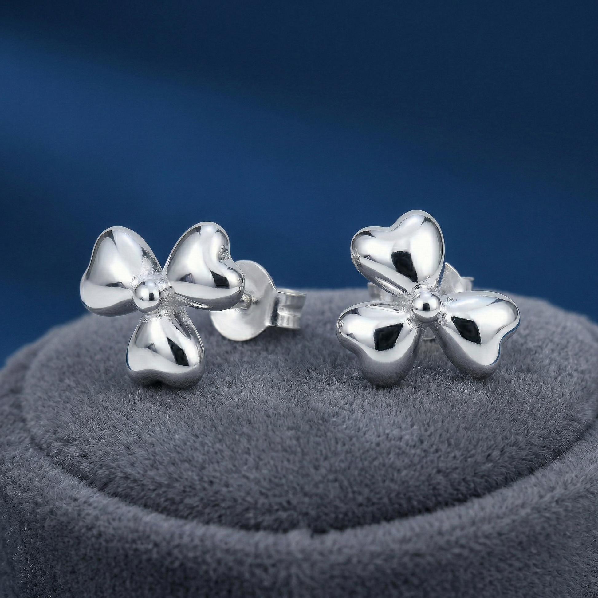 Bow Stone-Set Stud Earrings, close-up detail