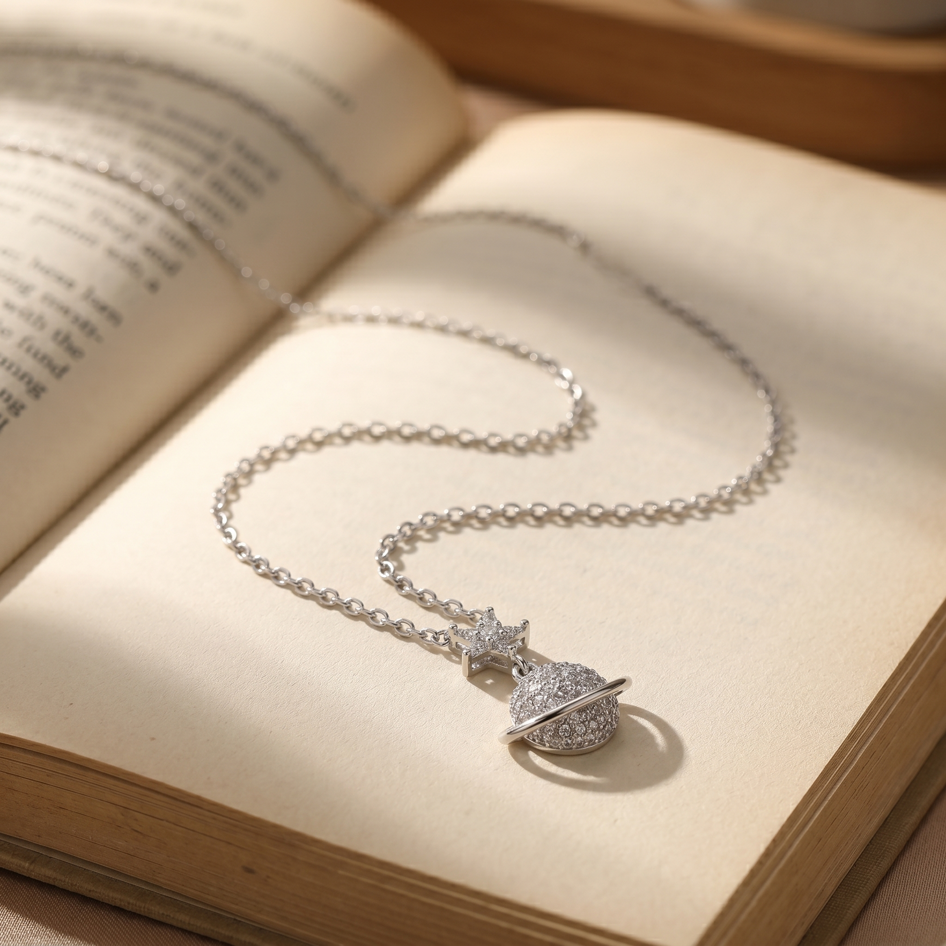 A giftable 925 sterling silver chain pendant â€“ the Silvme Planet & Star Pendant Necklace, a gift-worthy silver piece