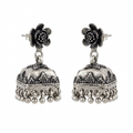 Traditional Oxidised Jhumka Earrings, front product view