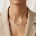 925 silver Multi Disc Pendant Necklace by Silvme, well suited as a Valentine gift for women