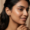 Rose-Gold-Tone Star Stud Earrings with Dark Accents, additional product view 4