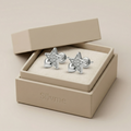 Silvme Pure 925 Silver Star & Heart CZ Stud Earrings - Pavé Set for Women