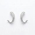Green-Accent Curved Pearl-Look Accent Drop Earrings, additional product view 3