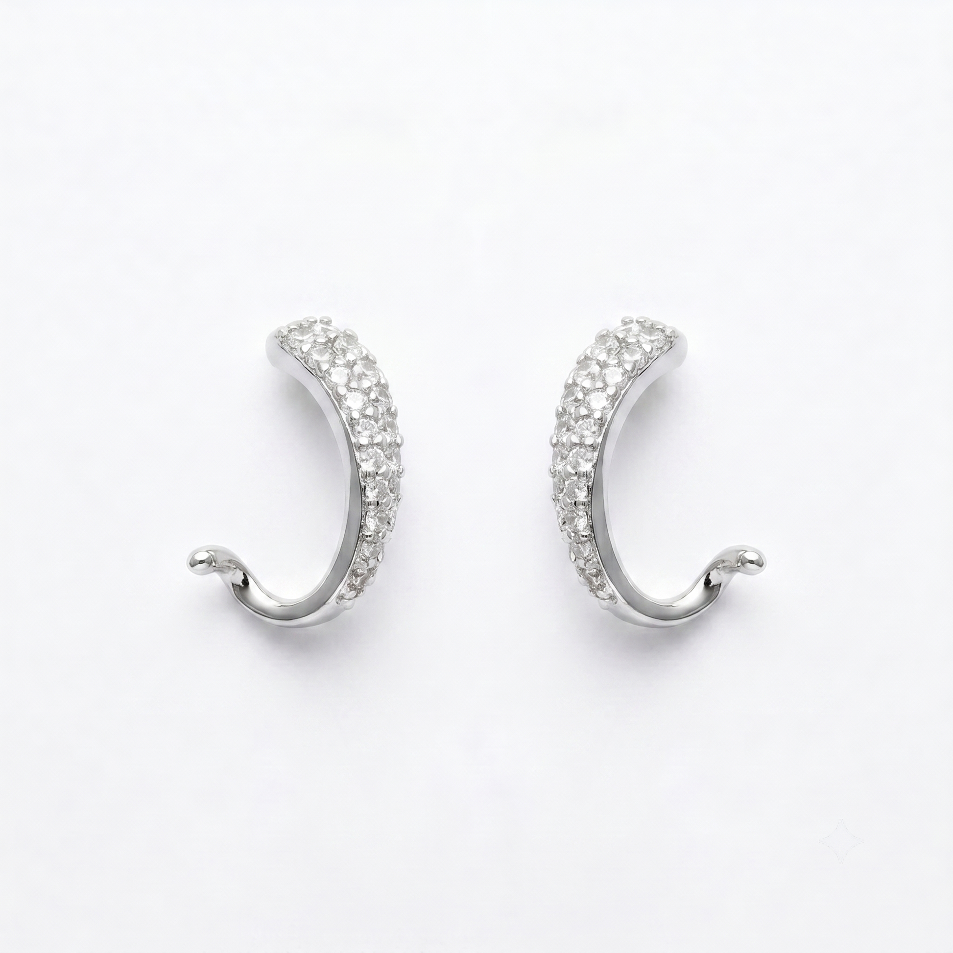 Green-Accent Curved Pearl-Look Accent Drop Earrings, additional product view 3