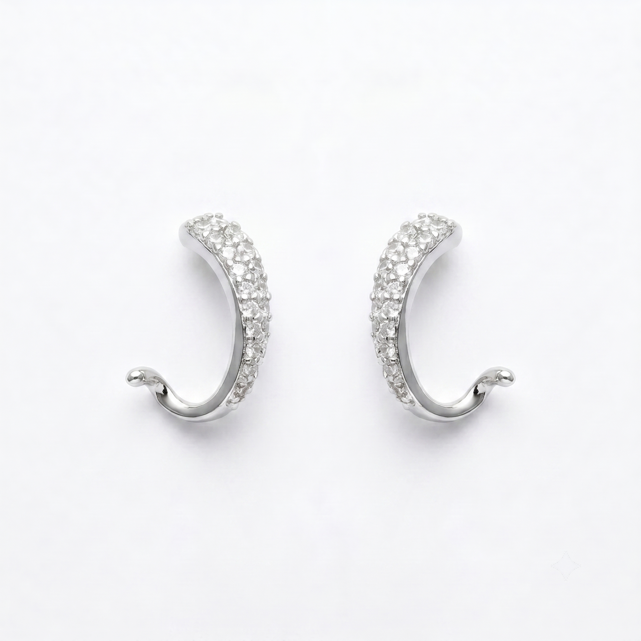Silvme Pure 925 Sterling Silver Leaf Feather CZ Pearl Chain Drop Earrings for Women & Girls