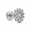Petal Cluster Micro-PavÃ© Stone-Set Stud Earrings, additional product view 5