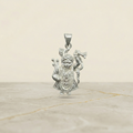Smooth polished silver surface of the Silvme Krishna Ji Pendant, premium 925 silver, ideal for Diwali festive wear