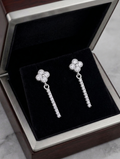 Floral Baguette Drop Earrings, additional product view 3