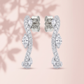 Curved Leaf Stone-Set Stud Earrings, additional product view 8