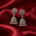 Mandala Disc Jhumka Earrings, alternate angle