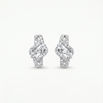 Three Stone Stone-Set Bypass Stud Earrings, front product view