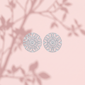 Art Deco Concentric Circle Stone-Set Stud Earrings, additional product view 3