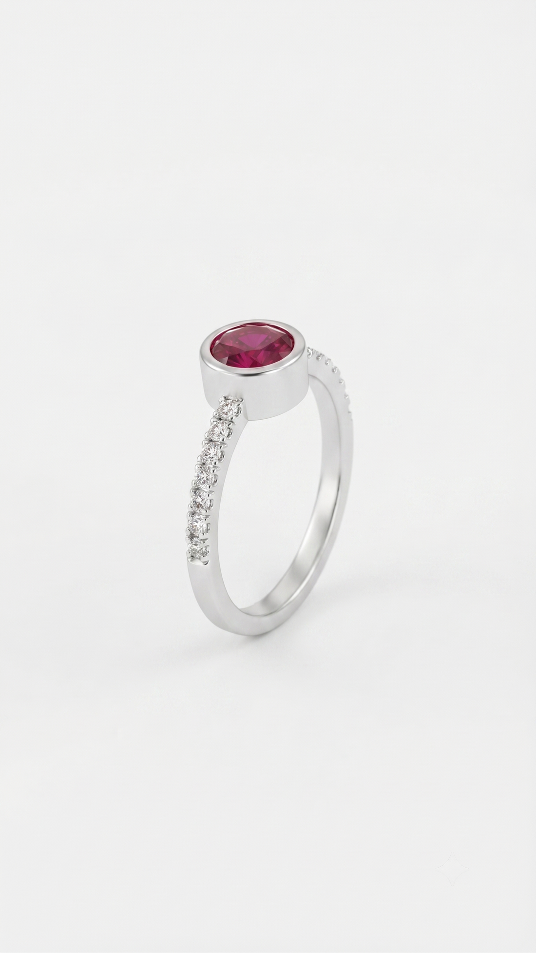 925 Sterling Silver Pink Oval Stone Pavé Ring