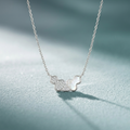 Detailed teardrop pendant styling on the Silvme Teardrop Pendant Necklace in polished 925 silver