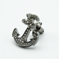 Anchor Dark-Stone Accent Stud Earrings, close-up detail