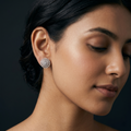 Art Deco Concentric Circle Stone-Set Stud Earrings, additional product view 6