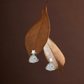 Planet & Star Drop Earrings with Stone-Set, close-up detail